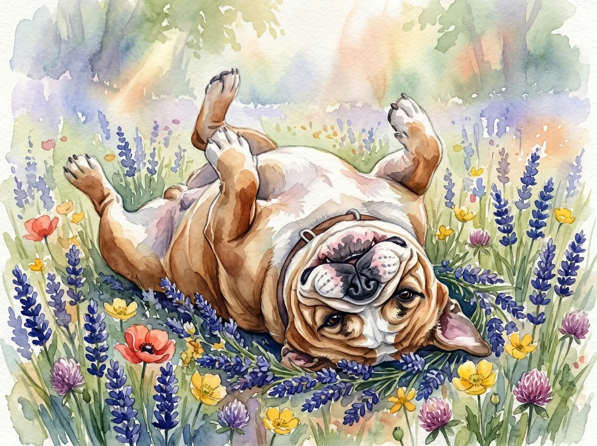 Bulldog watercolor calendar month 5